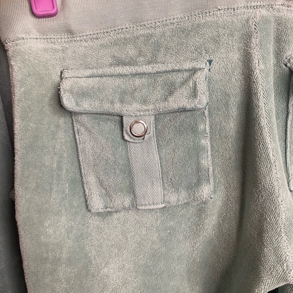 Vintage Juicy Couture Teal Velour Hoodie and Pants Set - Picture 10 of 13